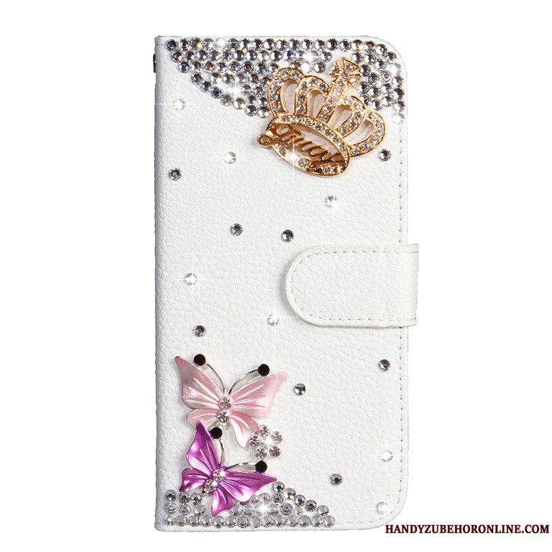 Etui Samsung Galaxy A30s Læder Sommerfugl Blomster Telefon, Cover Samsung Galaxy A30s Folio Hvid