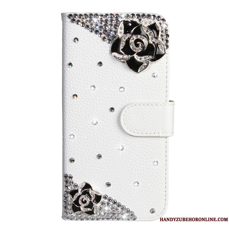 Etui Samsung Galaxy A30s Læder Sommerfugl Blomster Telefon, Cover Samsung Galaxy A30s Folio Hvid