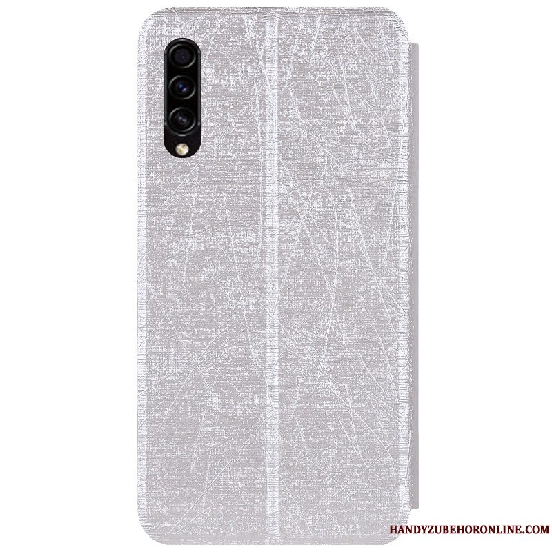 Etui Samsung Galaxy A30s Læder Telefonanti-fald, Cover Samsung Galaxy A30s Support Sølv