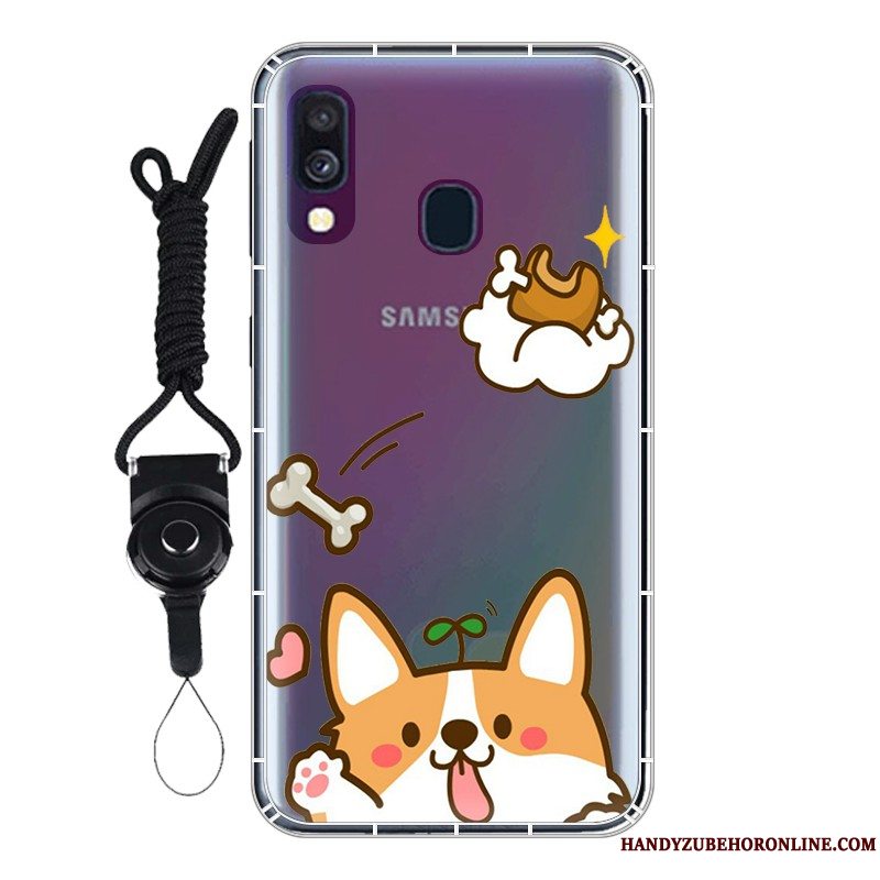 Etui Samsung Galaxy A40 Blød Hvid Anti-fald, Cover Samsung Galaxy A40 Beskyttelse Tilpas Af Personlighed