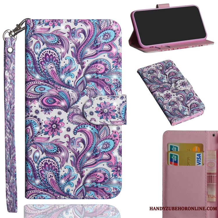 Etui Samsung Galaxy A40 Folio Lilla Anti-fald, Cover Samsung Galaxy A40 Læder Telefon