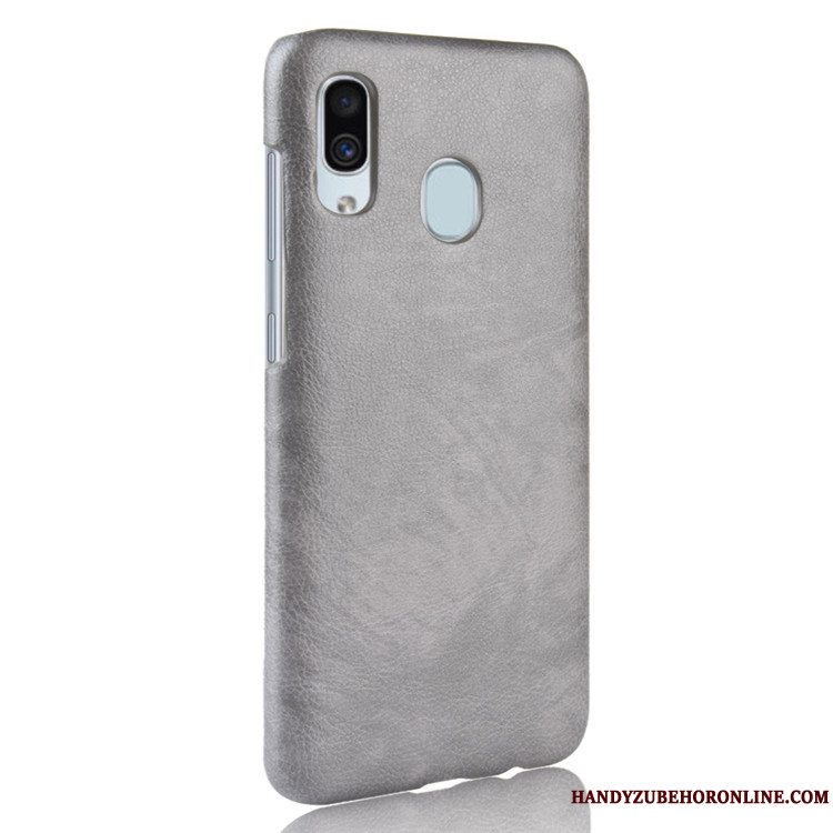 Etui Samsung Galaxy A40 Læder Telefonrød, Cover Samsung Galaxy A40 Vintage Litchi Mønster