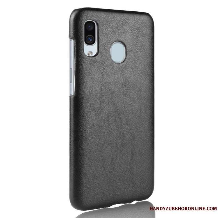 Etui Samsung Galaxy A40 Læder Telefonrød, Cover Samsung Galaxy A40 Vintage Litchi Mønster