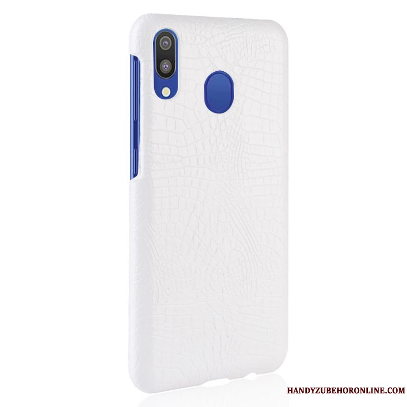 Etui Samsung Galaxy A40 Tasker Kvalitet Krokodille Mønster, Cover Samsung Galaxy A40 Beskyttelse Blå Hård