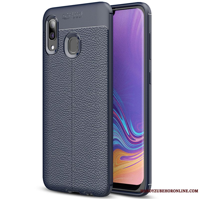 Etui Samsung Galaxy A40 Tasker Simple Litchi, Cover Samsung Galaxy A40 Blød Rød Mønster