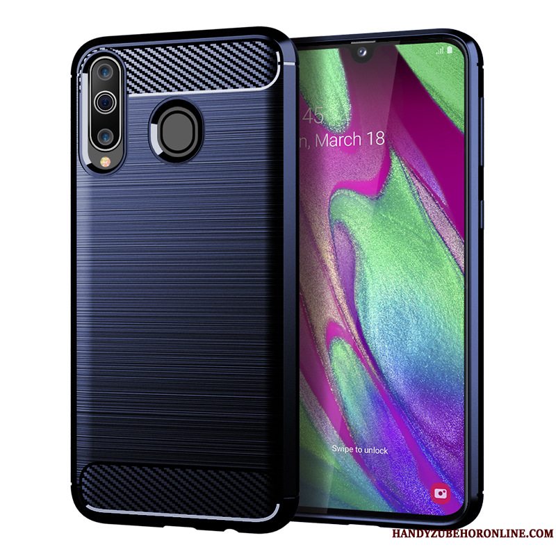 Etui Samsung Galaxy A40s Beskyttelse Mønster Sort, Cover Samsung Galaxy A40s Blød Fiber Telefon