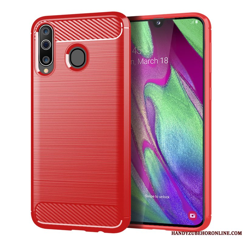 Etui Samsung Galaxy A40s Beskyttelse Mønster Sort, Cover Samsung Galaxy A40s Blød Fiber Telefon