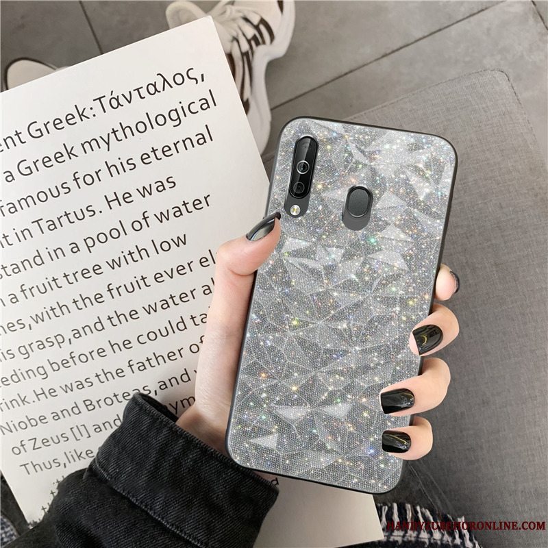 Etui Samsung Galaxy A40s Silikone Lyserød Rombe, Cover Samsung Galaxy A40s Lyse Telefon