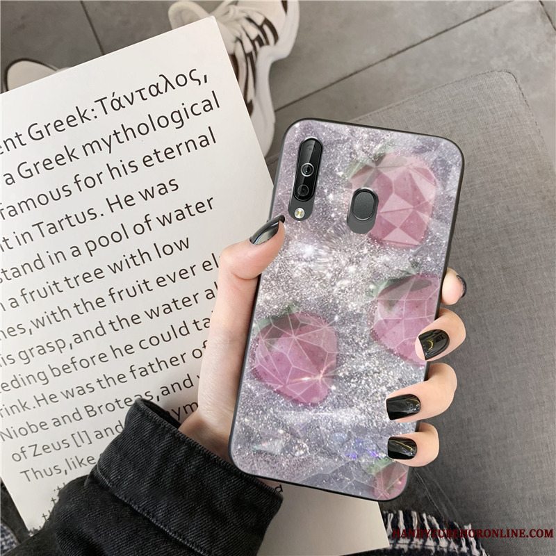 Etui Samsung Galaxy A40s Silikone Lyserød Rombe, Cover Samsung Galaxy A40s Lyse Telefon