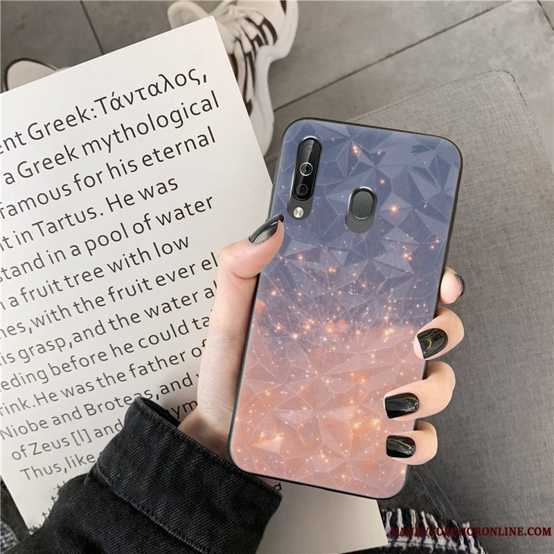 Etui Samsung Galaxy A40s Silikone Lyserød Rombe, Cover Samsung Galaxy A40s Lyse Telefon