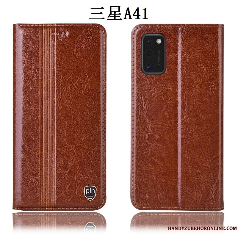 Etui Samsung Galaxy A41 Beskyttelse Rød Anti-fald, Cover Samsung Galaxy A41 Folio Telefon