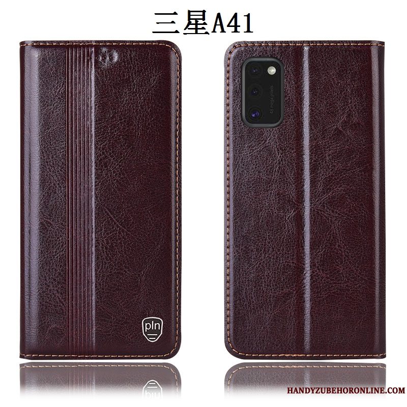 Etui Samsung Galaxy A41 Beskyttelse Rød Anti-fald, Cover Samsung Galaxy A41 Folio Telefon