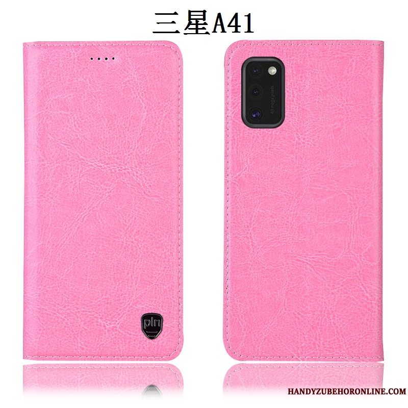Etui Samsung Galaxy A41 Folio Telefonmønster, Cover Samsung Galaxy A41 Tasker Anti-fald Rød