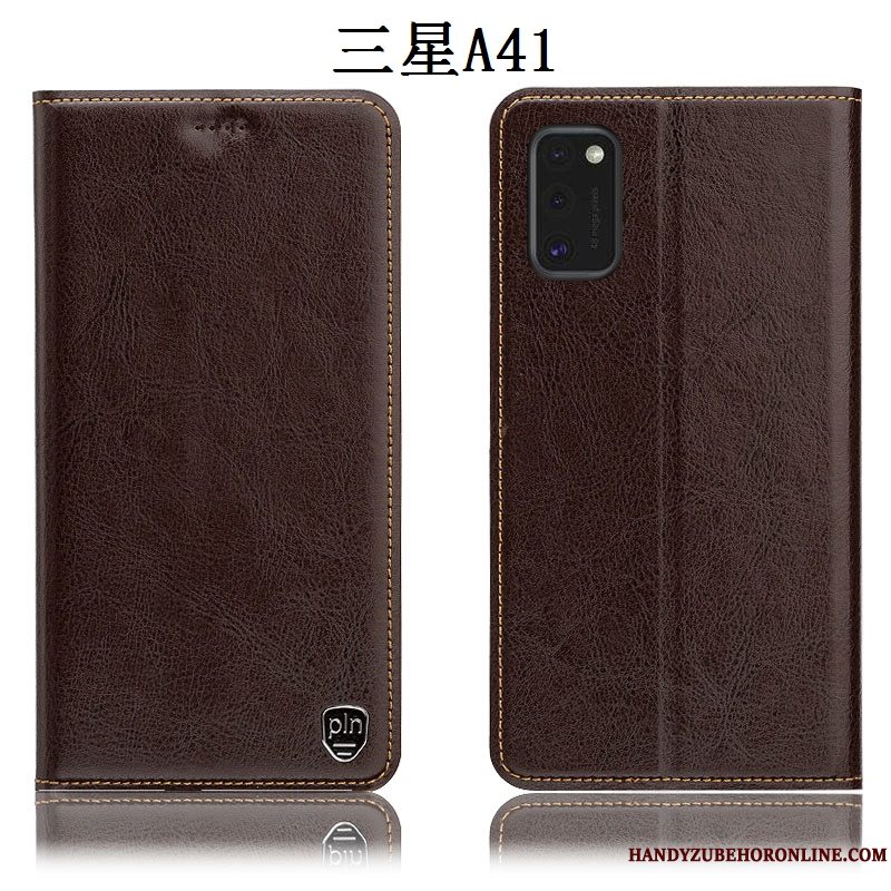 Etui Samsung Galaxy A41 Folio Telefonmønster, Cover Samsung Galaxy A41 Tasker Anti-fald Rød