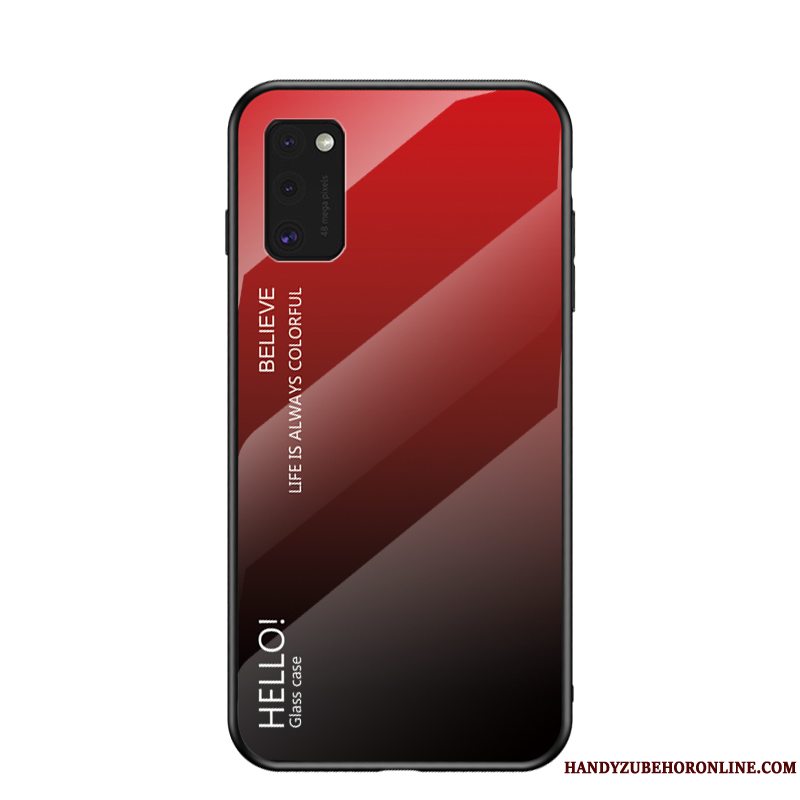 Etui Samsung Galaxy A41 Mode Anti-fald Net Red, Cover Samsung Galaxy A41 Malet Glas Trendy