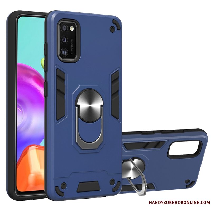 Etui Samsung Galaxy A41 Support Bil Telefon, Cover Samsung Galaxy A41 Beskyttelse Skridsikre Blå