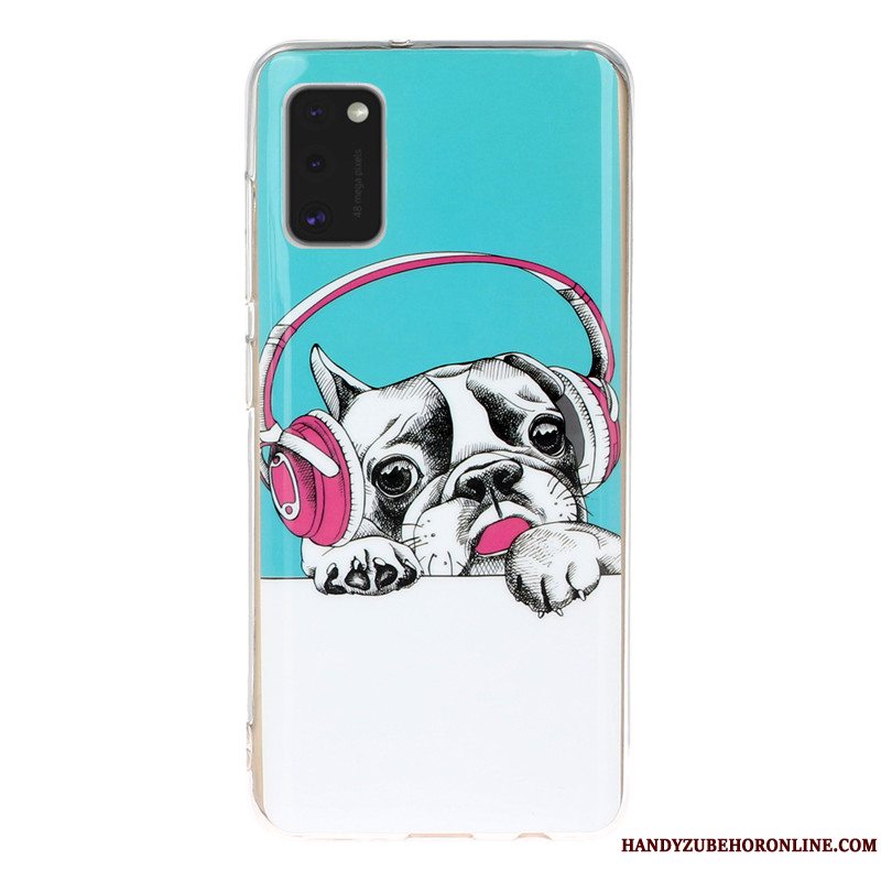 Etui Samsung Galaxy A41 Tasker Telefonanti-fald, Cover Samsung Galaxy A41 Cartoon Lyser Sort