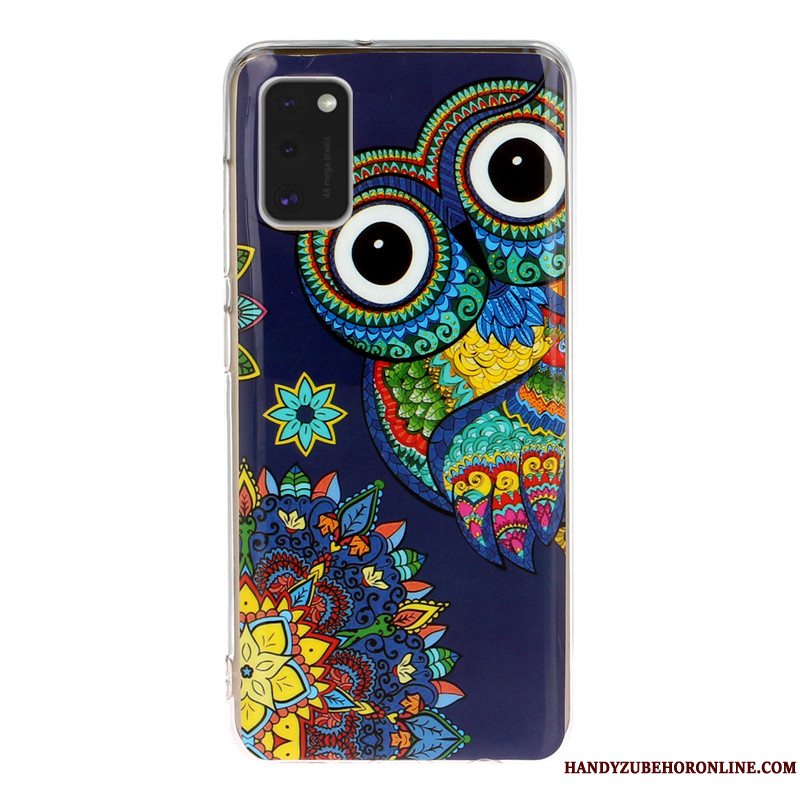 Etui Samsung Galaxy A41 Tasker Telefonanti-fald, Cover Samsung Galaxy A41 Cartoon Lyser Sort