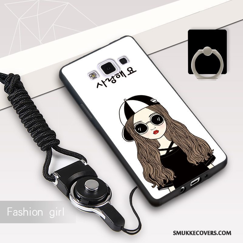 Etui Samsung Galaxy A5 2015 Beskyttelse Anti-fald Trend, Cover Samsung Galaxy A5 2015 Blød Hængende Ornamenter Sort