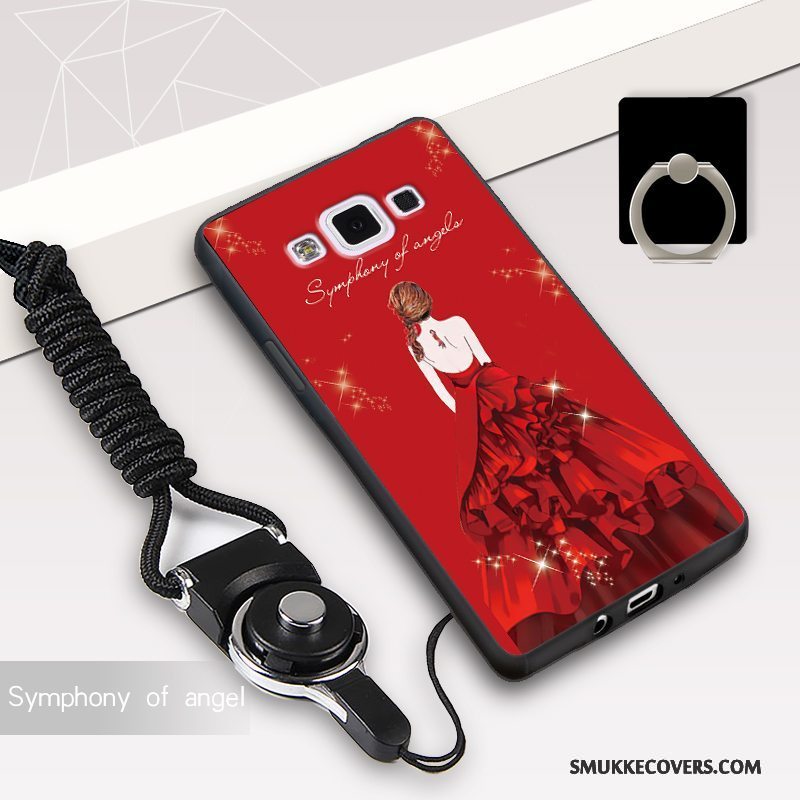 Etui Samsung Galaxy A5 2015 Beskyttelse Anti-fald Trend, Cover Samsung Galaxy A5 2015 Blød Hængende Ornamenter Sort