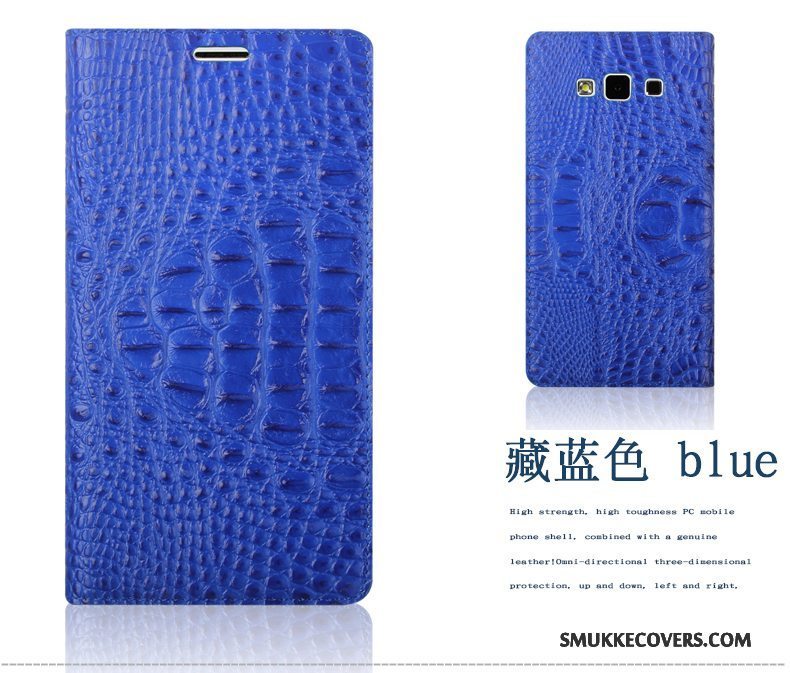 Etui Samsung Galaxy A5 2015 Beskyttelse Lilla Telefon, Cover Samsung Galaxy A5 2015 Læder Krokodille Mønster