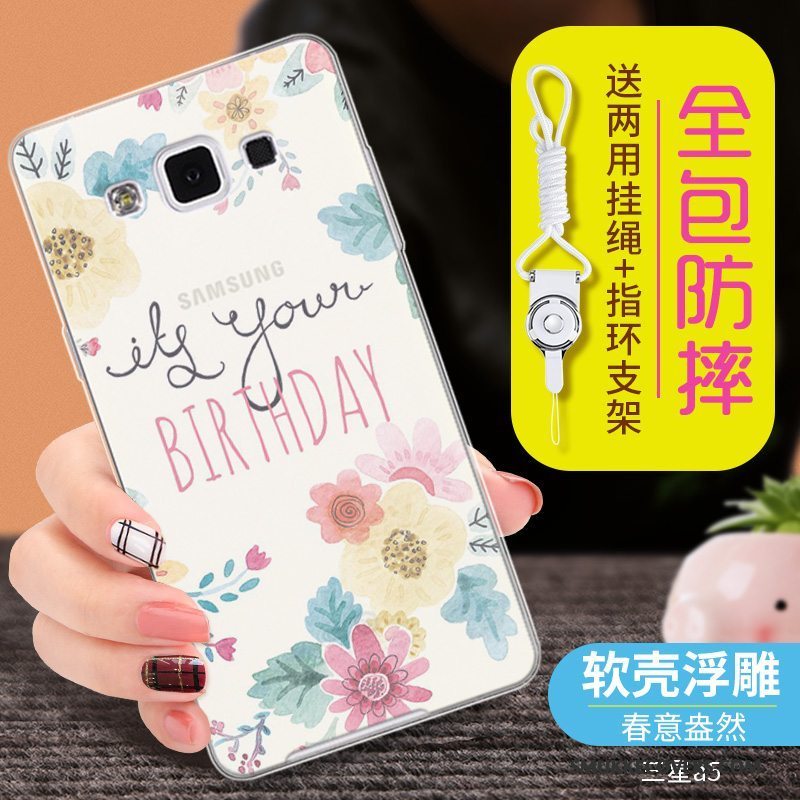 Etui Samsung Galaxy A5 2015 Blød Anti-fald Telefon, Cover Samsung Galaxy A5 2015 Silikone Gennemsigtig Lyseblå