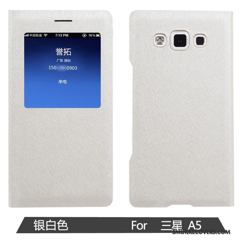 Etui Samsung Galaxy A5 2015 Folio Telefonlyserød, Cover Samsung Galaxy A5 2015 Læder Anti-fald