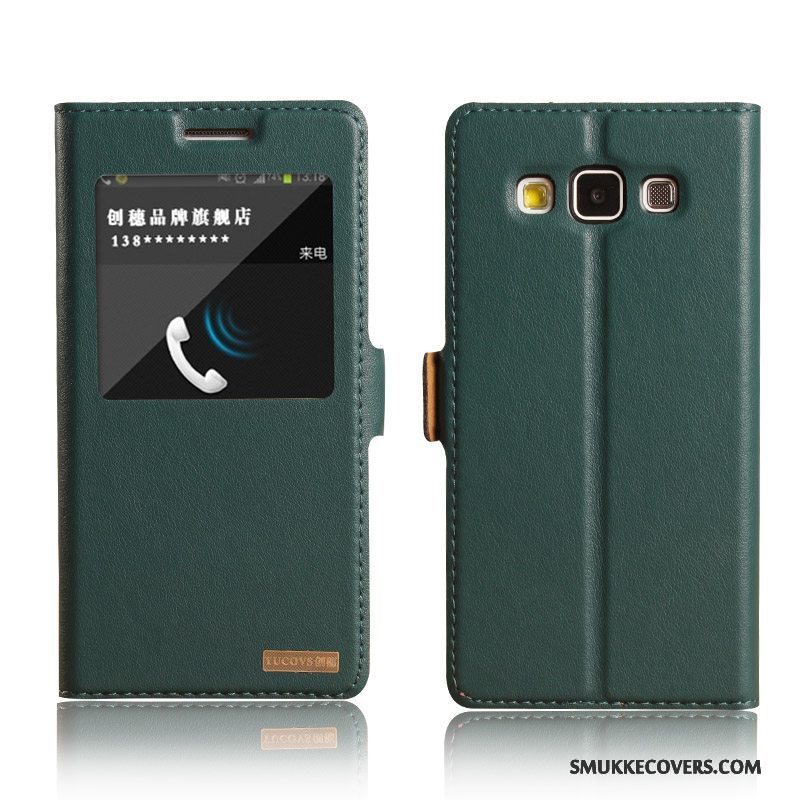 Etui Samsung Galaxy A5 2015 Læder Telefongul, Cover Samsung Galaxy A5 2015 Beskyttelse Vækstdvale