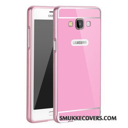 Etui Samsung Galaxy A5 2015 Metal Bagdæksel Ramme, Cover Samsung Galaxy A5 2015 Beskyttelse Lyserød Anti-fald