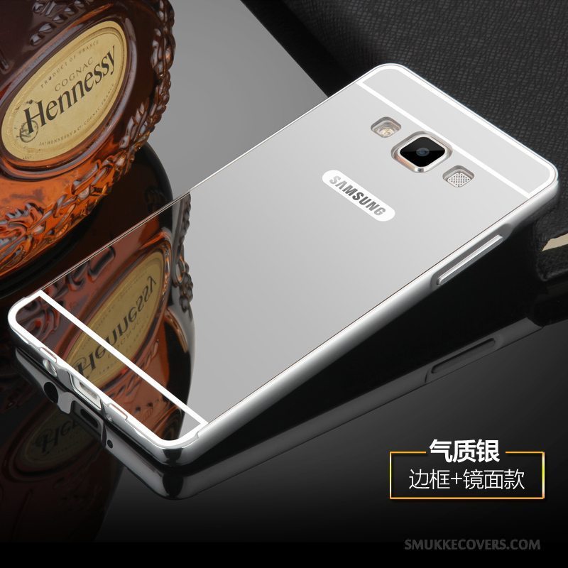 Etui Samsung Galaxy A5 2015 Metal Bagdæksel Ramme, Cover Samsung Galaxy A5 2015 Beskyttelse Lyserød Anti-fald