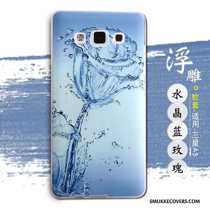 Etui Samsung Galaxy A5 2015 Silikone Smuk Blå, Cover Samsung Galaxy A5 2015 Blød Anti-fald