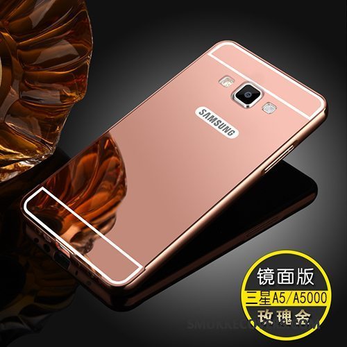Etui Samsung Galaxy A5 2015 Tasker Telefonguld, Cover Samsung Galaxy A5 2015 Metal Bagdæksel Spejl
