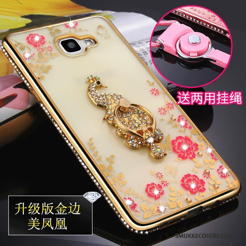 Etui Samsung Galaxy A5 2016 Blød Telefonanti-fald, Cover Samsung Galaxy A5 2016 Strass Hængende Ornamenter Guld