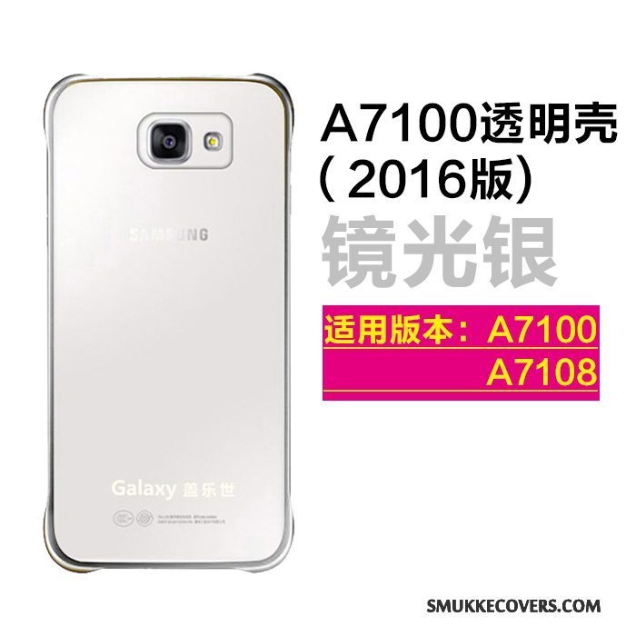 Etui Samsung Galaxy A5 2016 Læder Autentiske Gennemsigtig, Cover Samsung Galaxy A5 2016 Beskyttelse Bagdæksel Guld