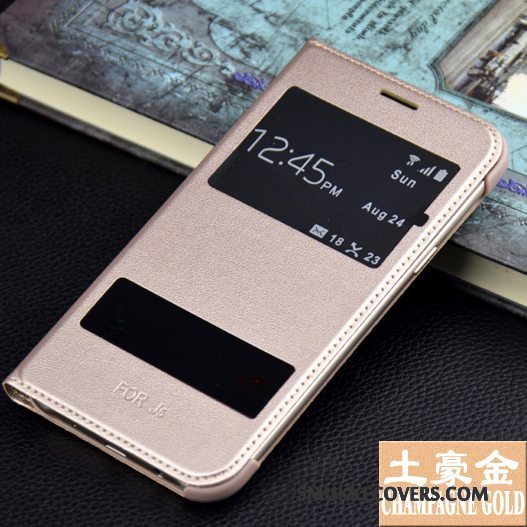 Etui Samsung Galaxy A5 2016 Læder Guld, Cover Samsung Galaxy A5 2016 Folio