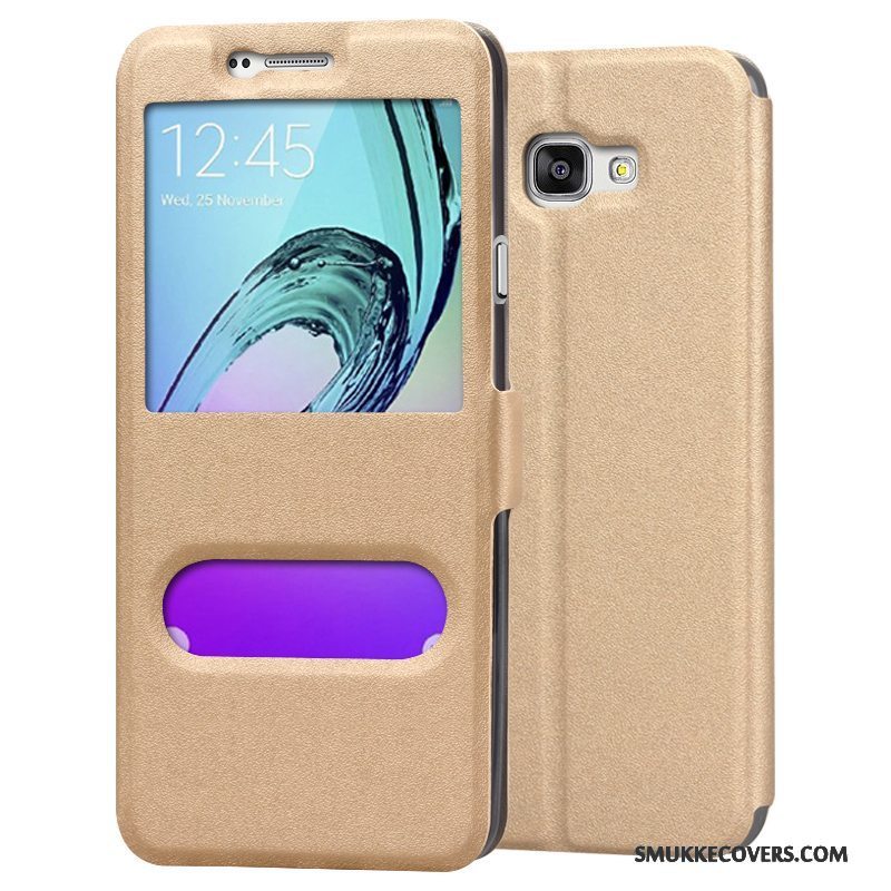 Etui Samsung Galaxy A5 2016 Læder Guld Telefon, Cover Samsung Galaxy A5 2016 Beskyttelse