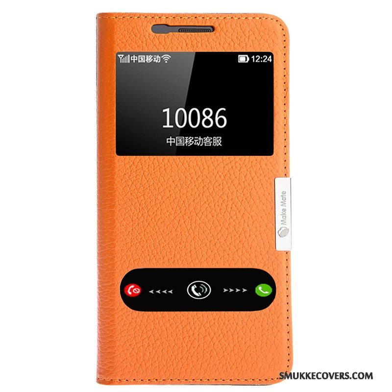 Etui Samsung Galaxy A5 2016 Læder Rød Mesh, Cover Samsung Galaxy A5 2016 Beskyttelse