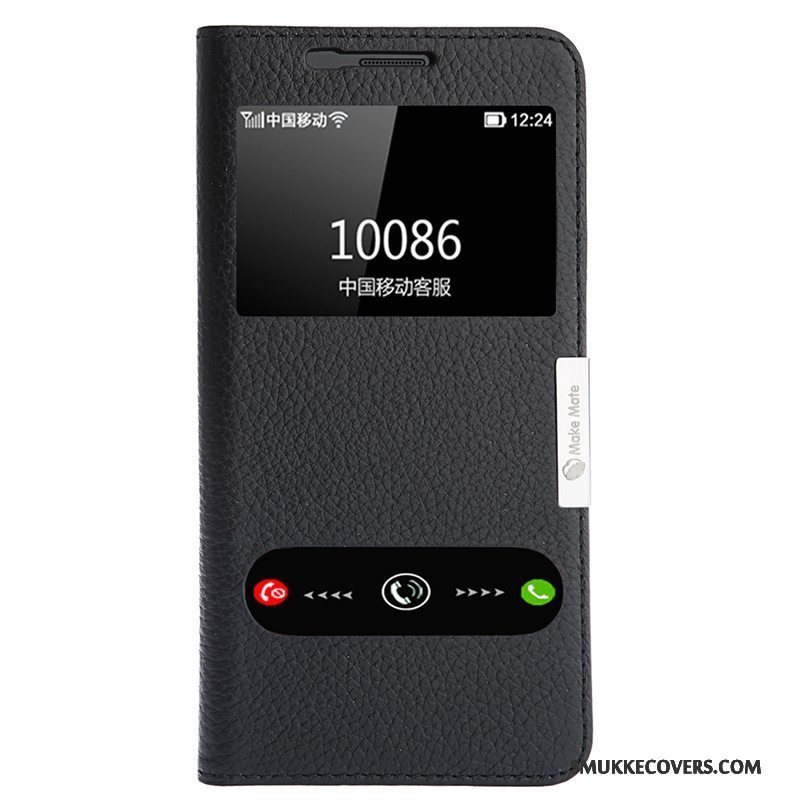 Etui Samsung Galaxy A5 2016 Læder Rød Mesh, Cover Samsung Galaxy A5 2016 Beskyttelse