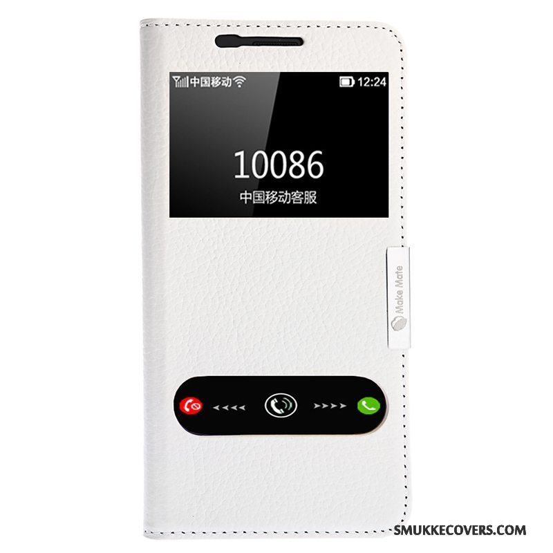 Etui Samsung Galaxy A5 2016 Læder Rød Åbn Vindue, Cover Samsung Galaxy A5 2016 Folio Telefonanti-fald