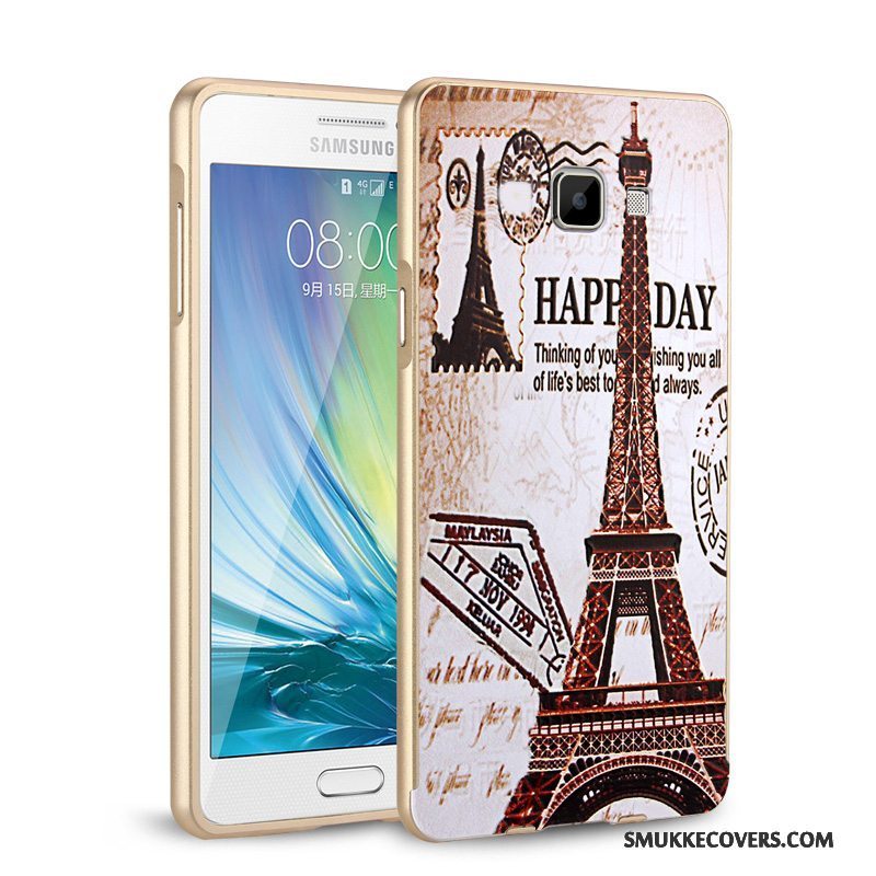 Etui Samsung Galaxy A5 2016 Metal Sort Spejl, Cover Samsung Galaxy A5 2016 Beskyttelse Ramme Anti-fald