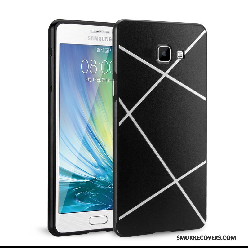 Etui Samsung Galaxy A5 2016 Metal Sort Spejl, Cover Samsung Galaxy A5 2016 Beskyttelse Ramme Anti-fald