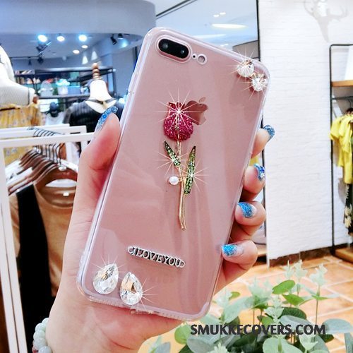 Etui Samsung Galaxy A5 2016 Silikone Blomster Gennemsigtig, Cover Samsung Galaxy A5 2016 Strass Alfabet Rose