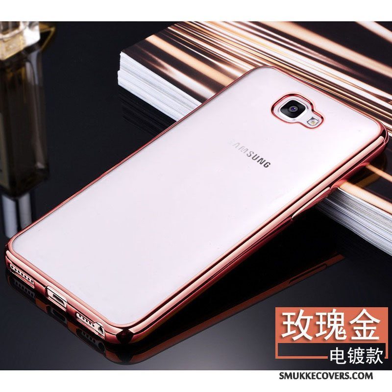 Etui Samsung Galaxy A5 2016 Tasker Guld Telefon, Cover Samsung Galaxy A5 2016 Silikone Anti-fald Gennemsigtig