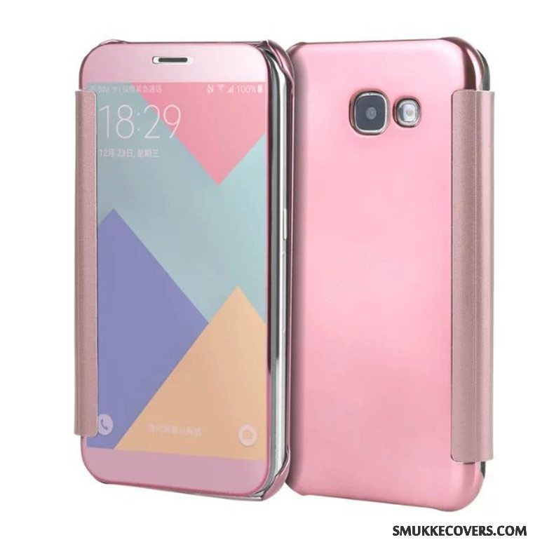 Etui Samsung Galaxy A5 2017 Beskyttelse Blå Belægning, Cover Samsung Galaxy A5 2017 Folio Telefonspejl
