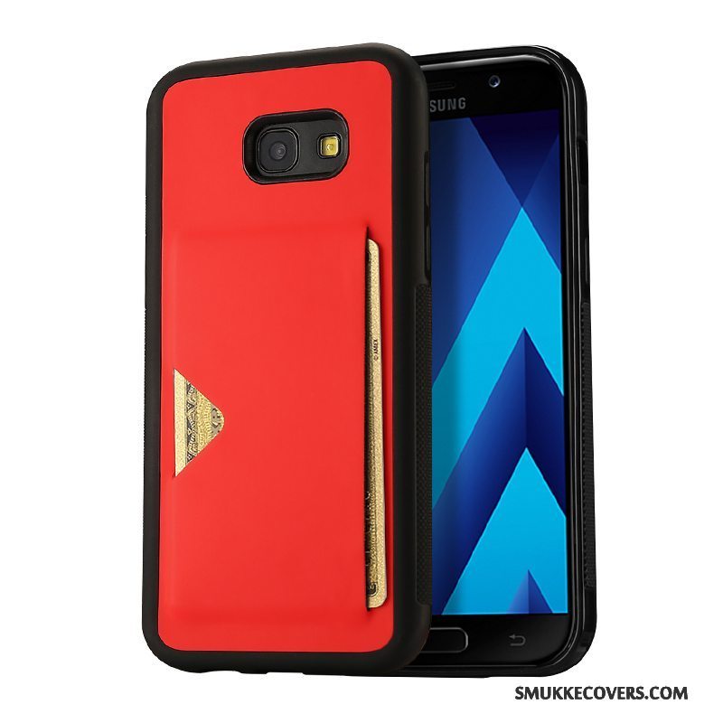 Etui Samsung Galaxy A5 2017 Blød Sort Anti-fald, Cover Samsung Galaxy A5 2017 Læder Telefonkort