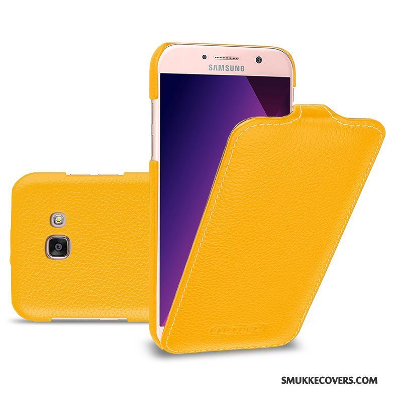 Etui Samsung Galaxy A5 2017 Læder Gul Telefon, Cover Samsung Galaxy A5 2017 Folio