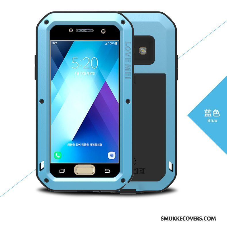 Etui Samsung Galaxy A5 2017 Metal Anti-fald Ny, Cover Samsung Galaxy A5 2017 Tasker Blå Telefon