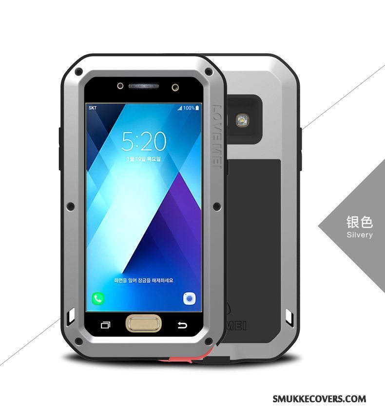 Etui Samsung Galaxy A5 2017 Metal Anti-fald Ny, Cover Samsung Galaxy A5 2017 Tasker Blå Telefon