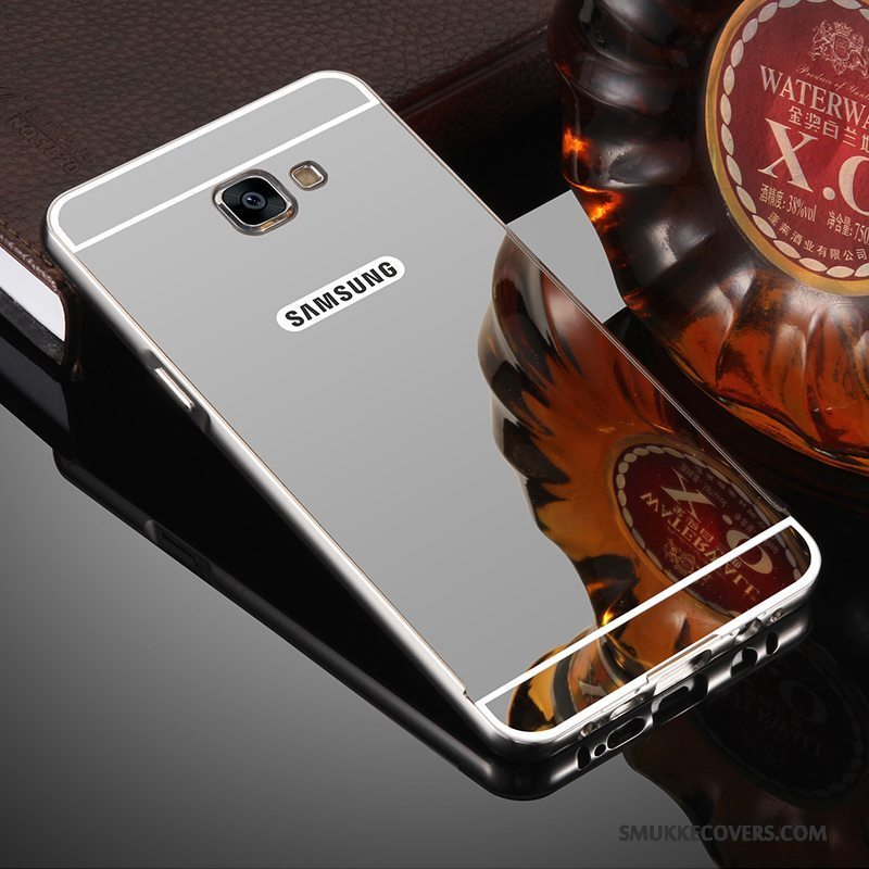 Etui Samsung Galaxy A5 2017 Metal Lyserød Spejl, Cover Samsung Galaxy A5 2017 Beskyttelse Anti-fald Ramme