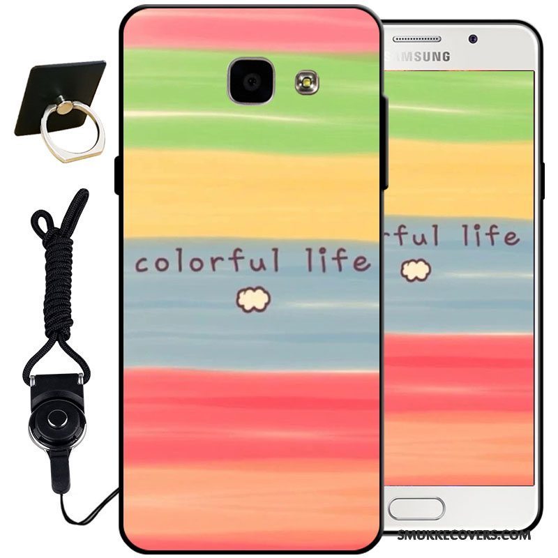 Etui Samsung Galaxy A5 2017 Silikone Anti-fald Sort, Cover Samsung Galaxy A5 2017 Blød Lyseblå Telefon